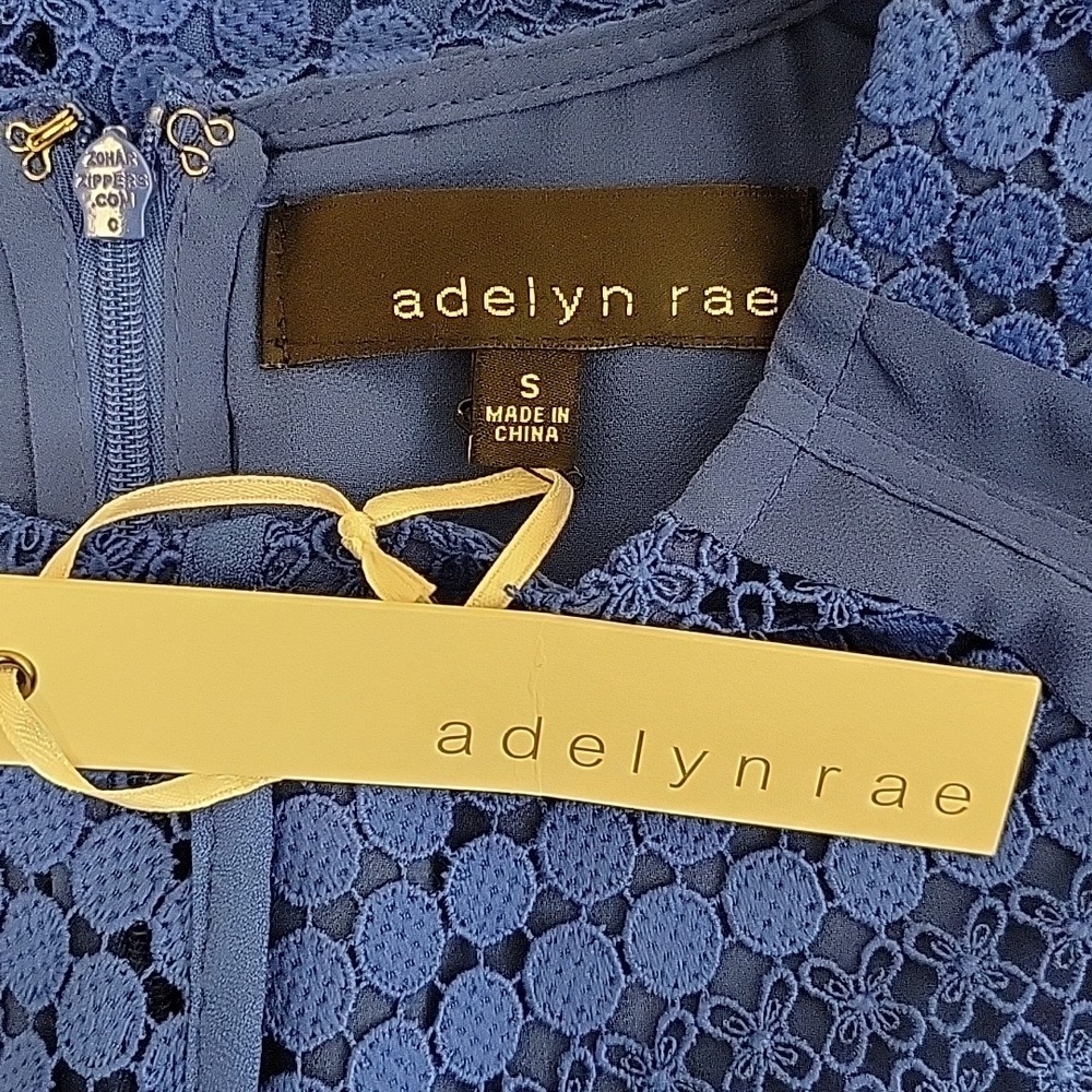 Adelyn Rae Royal Blue Midi Dress Allover Lace Sz Small New summer wedding guest - Picture 7 of 10